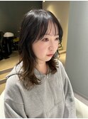 レイヤーカット/顔まわりカット/くびれミディ/韓国ヘア