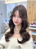 韓国ヘア　2wayバング  レイヤーカット くびれヘア  顔周り