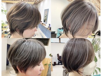 iLo 成田 ハイライト/髪質改善/白髪ぼかし/レイヤーカット/縮毛矯正/ショートボブ