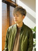 メンズハイトーンショート×オリーブベージュ