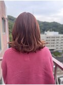 #ピンク #ブラウン #暖色 #ブリーチなし #レッド #ワンカラー