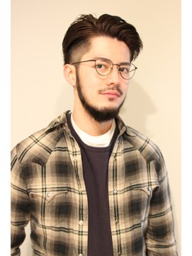 レウナ 外苑前(Reuna) 30代40代50代　大人カッコ良いかき上げツーブロックスタイル