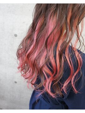 ヘアテリア リュウ 大塚(hair teria ryu) インナーカラー桜ピンク