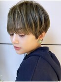 マッシュショート/くすみブルー/前髪/似合わせ