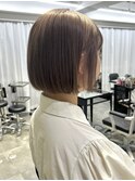 艶髪 ボブ 髪質改善  ベージュカラー 酸熱 透明感カラー