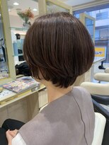 アッシュ 仙川店(Ash)&nbsp;ショート白髪ぼかし 大人 ボブ  美髪 白髪染め 仙川 くせ毛 50代