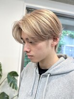 韓国風メンズメルクティーベージュダブルカラーハイトーンカラー