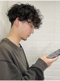 石橋/秋冬/スパイラル/プードルパーマ/バンド/個性/爽やか