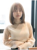 大人かわいい前髪セシルカットココアブラウンフリンジウェーブ