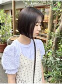 島田/ワンレンボブ 艶髪 ネビージュ 暗髪グレージュ 髪質改善
