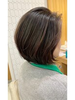 ユウヘアー 三軒茶屋店(U Hair)&nbsp;ふんわりショートボブ/ハイライト/白髪ぼかし