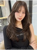 韓国ヘアーハッシュカットレイヤーカットグレージュブリーチ無し