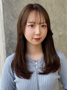 ミリ(mm) レイヤーカット/くびれヘア/くびれレイヤー/ベージュカラー