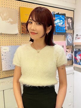 ルーム(Loom.) チェリーレッド ピンクレッド ぱっつん前髪