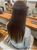 髪質改善ストレート×ベージュ