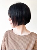 【松戸　ムラマツ】ショートボブ黒髪ボブ前髪あり切りっぱなし