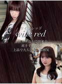 レイヤーカット/ワインレッド/韓国ヘア/ブリーチなし/顔まわり