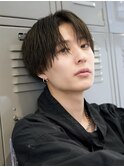 大分メンズ刈り上げツーブロックナチュラルセンターパートカット