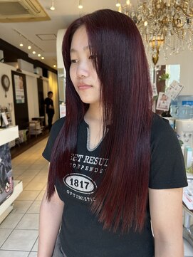 ゴッド ヘアーアンドメイク 高崎西口店(GOD Hair & Make) ボルドー×レイヤー
