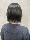黒髪クラゲヘアーオリーブグレー小顔ココアベージュ