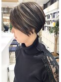 大人ショート/ショートボブ/白髪ぼかしハイライト/銀座/武蔵小杉