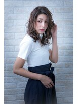 ヘアーアートシフォン 池袋西口店(Hair art chiffon)&nbsp;厚めバングクラシカルワンレンフェザーロングセンターパート