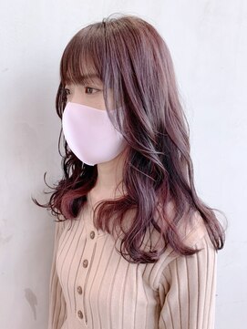 アイティーバイアルバム 藤沢店(IT by ALBUM) レイヤーロングミルクティーピンクグレージュカラー_ba322452