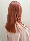 ピンク ベージュ ロング