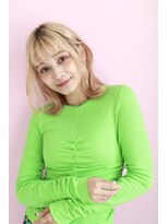 ヴァンカウンシル 松本店(VAN COUNCIL)&nbsp;ハイトーンベージュが可愛い韓国初くびれミディアムレイヤー