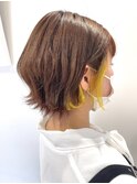 インナーイエロー×くびれショートボブ