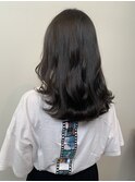 グレージュ甲府美容室シルバーグレーカラー顔周り2wayバング韓国