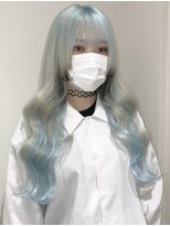 ハチ(HACHI)&nbsp;ハイトーンホワイトブルー × エクステ