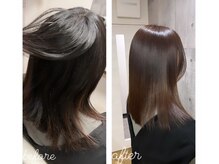 カラー+縮毛矯正+髪質改善Tr+頭皮＆ヘアクレンジング