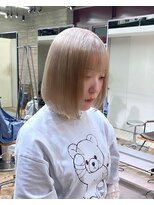 ヲタク(wotaku.)&nbsp;ホワイトカラーハイトーンケアブリーチダブルカラーボブミニボブ