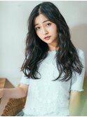 アッシュブラック波巻きウェーブレイヤーロングtk1北浦和