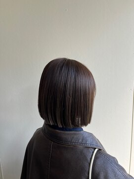 カシェ リタ ヘアー(CACHE'&RITA HAIR) 切りっぱなしボブ◯くすみベージュ