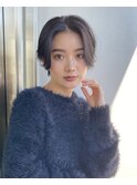 丸みショートシースルーバングくびれショートボブミニボブ