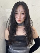 サイン 渋谷(SIGN)&nbsp;韓国ヘアーハッシュカットレイヤーカットグレージュブリーチ無し