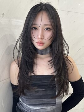 サイン 渋谷(SIGN) 韓国ヘアーハッシュカットレイヤーカットグレージュブリーチ無し