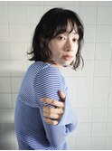 ミディアムロング顔周りレイヤーおくれ毛前髪万代新潟