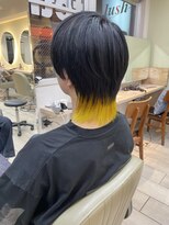 キャンバス バイ ネオリーブ 横浜西口(Canvas by neo.)&nbsp;横浜★メンズインナーカラーイエローウルフカット