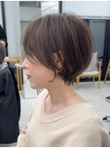 ショート/オリーブカラー/髪質改善/白髪ぼかし/小顔