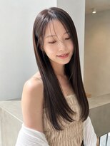 バグズ ヘアデザイン 桔梗が丘店(Baguz HAIR DESIGN) 韓国風艶髪ストレート小顔顔周り透明感ダークグレージュ美髪前髪