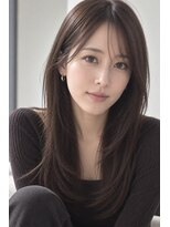 ダル 渋谷/表参道(DAL.)&nbsp;ミディアムレイヤーロングレイヤーダークブラウン韓国風