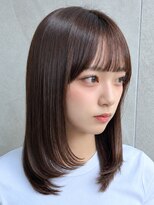 トップヘアーテラス(TOPHAIR TERRACE)&nbsp;知立切りっぱなしミディアムボブラテベージュブラウン艶髪20代