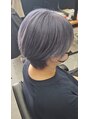 ラフィスヘアーヴィレ 福山店(La fith hair wille)&nbsp;ショートボブ×パープルシルバー