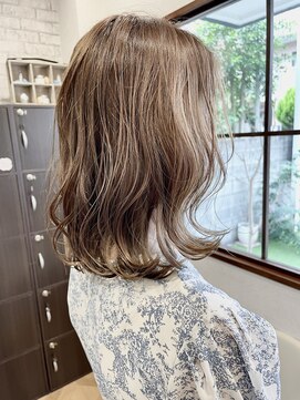 ジェービーヘア 稲毛(jb hair) 外ハネボブペールベージュセクションカラーグラデーションカラー