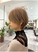 大人ラフウェーブ20代30代40代ボブブラウンスウィングショート