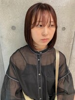 エウペ 渋谷(WEUPE)&nbsp;斜めバング/グレージュカラー/デザインカラー/シルキーベージュ