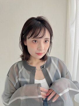 ムク 甲府(muku.) 前髪/マチルダボブ/ピンクベージュインナー/グレージュ[甲府駅]